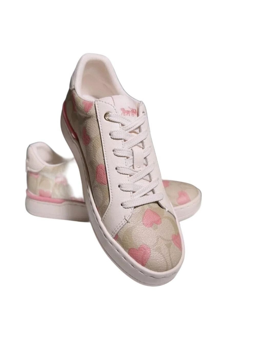 COACH SIGNATURE CANVAS HEARTS COLLECTION LOWTOP SNEAKERS SIZE 10 - Picture 2 of 10